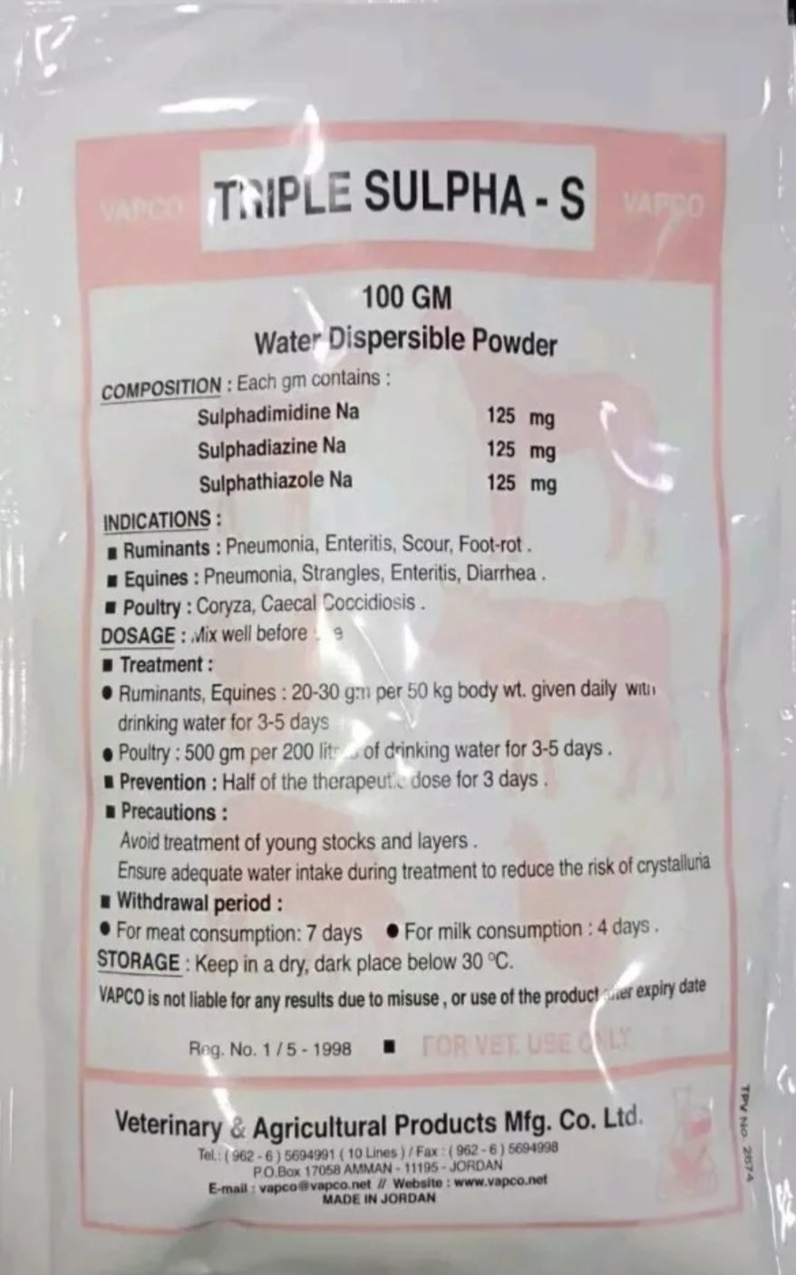 400 grams Triple sulpha-S powder for poultry