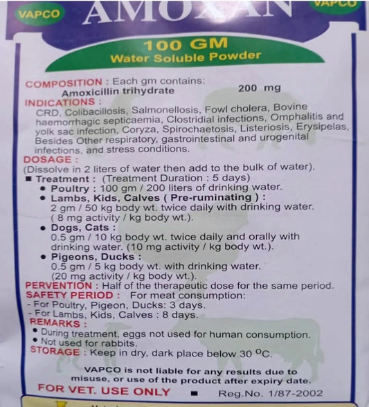 400 grams Amoxan powder for poultry
