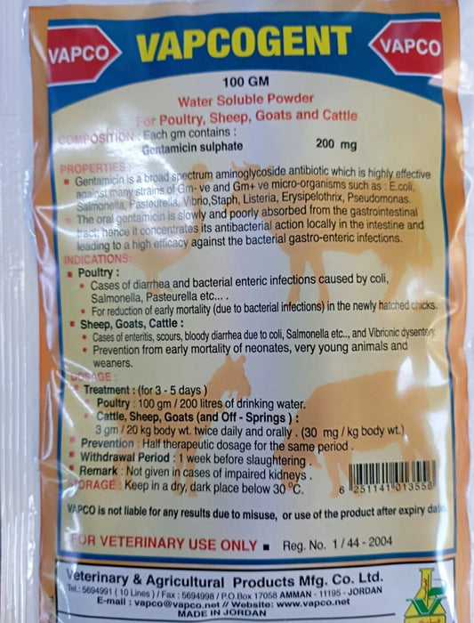 400 grams Vapcogent pawder for poultry