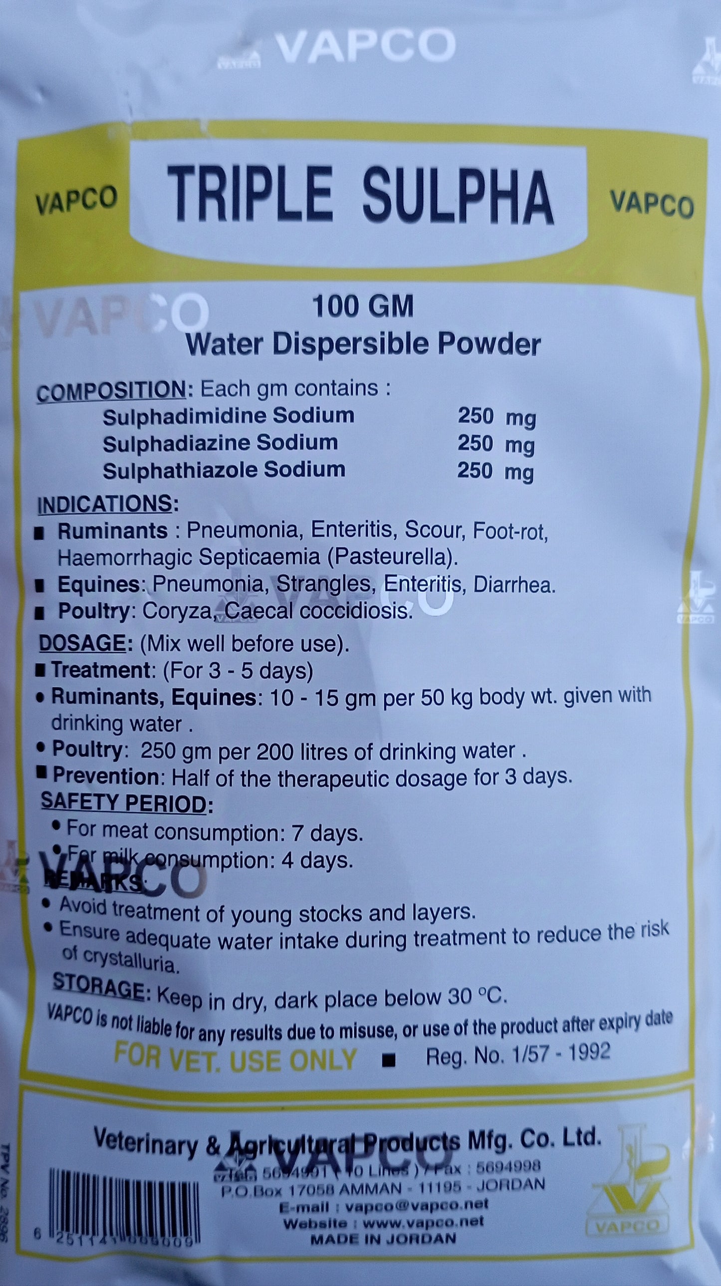 400 grams Triple sulpha powder for poultry